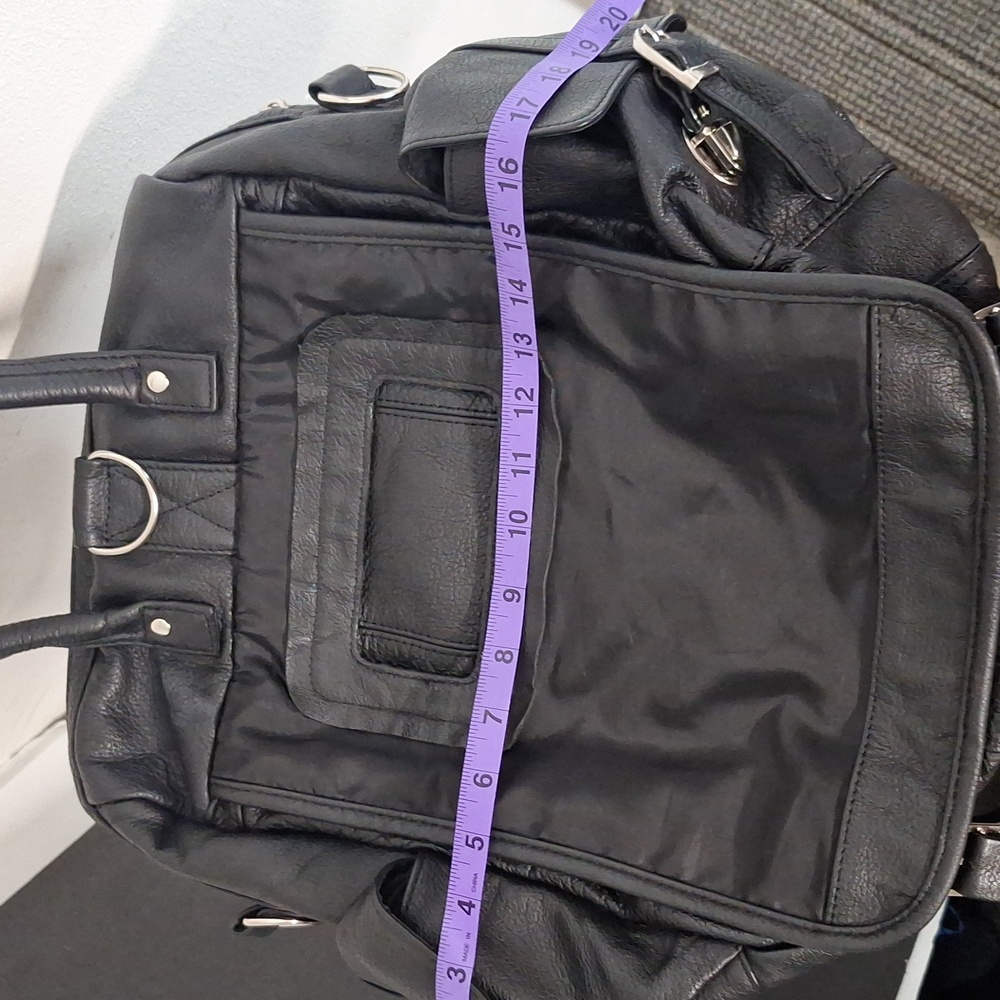 Ameri Bag Black Leather Backpack Missing Strap - image 8